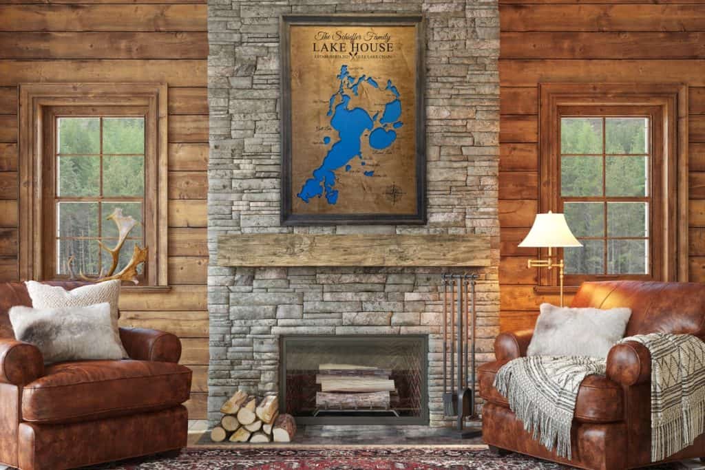 Customized Handmade Gifts for Lake House Wall Decor Personalized House Decor Wood Lake Map of Any Lake 